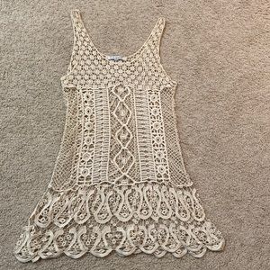 Cream lace coverup